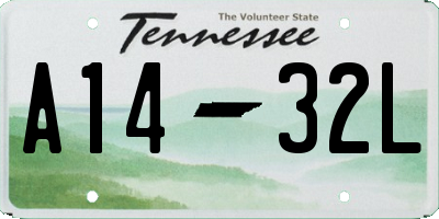 TN license plate A1432L