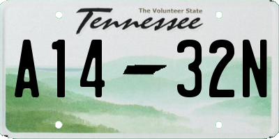 TN license plate A1432N