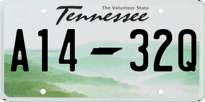 TN license plate A1432Q