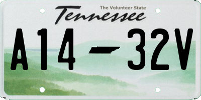 TN license plate A1432V