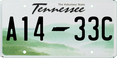 TN license plate A1433C