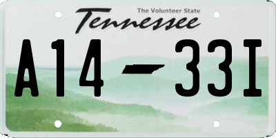 TN license plate A1433I