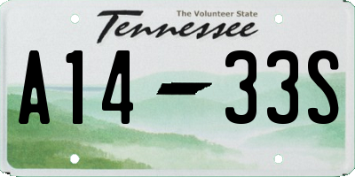 TN license plate A1433S