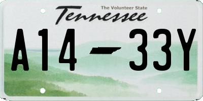 TN license plate A1433Y