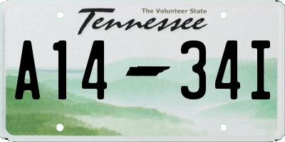 TN license plate A1434I