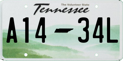 TN license plate A1434L