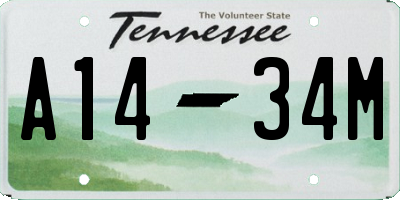 TN license plate A1434M