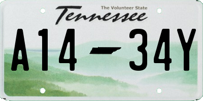 TN license plate A1434Y