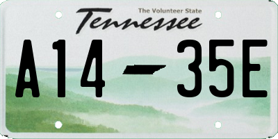 TN license plate A1435E