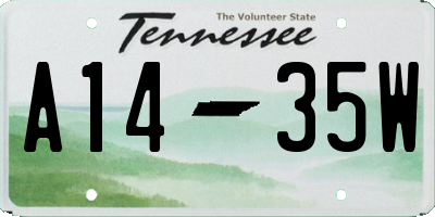TN license plate A1435W