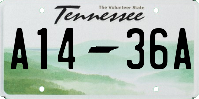 TN license plate A1436A