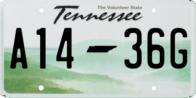 TN license plate A1436G