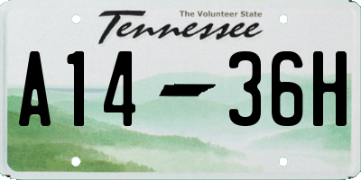 TN license plate A1436H