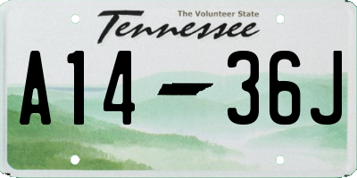 TN license plate A1436J