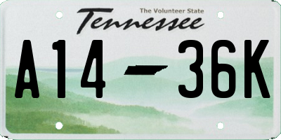 TN license plate A1436K