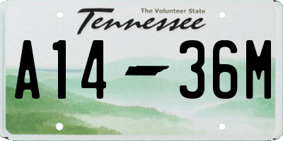 TN license plate A1436M