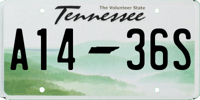 TN license plate A1436S