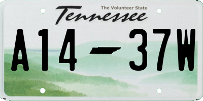 TN license plate A1437W
