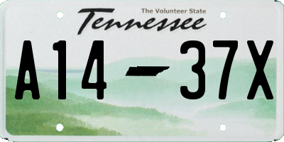 TN license plate A1437X