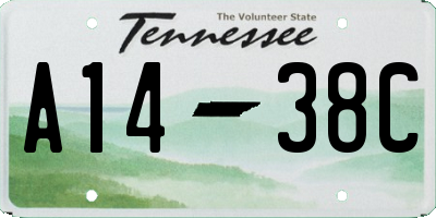 TN license plate A1438C