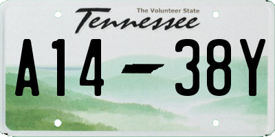 TN license plate A1438Y