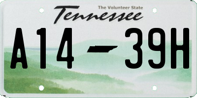TN license plate A1439H