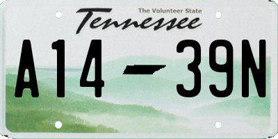 TN license plate A1439N
