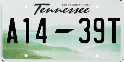 TN license plate A1439T