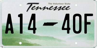 TN license plate A1440F