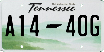 TN license plate A1440G