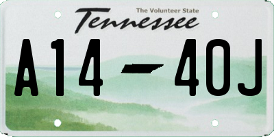 TN license plate A1440J