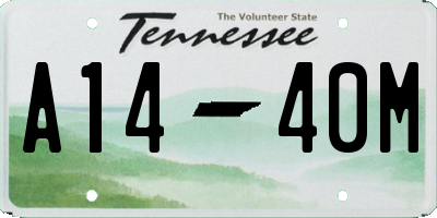 TN license plate A1440M