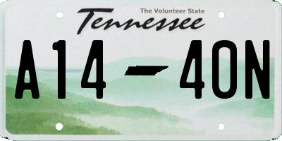 TN license plate A1440N