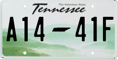 TN license plate A1441F