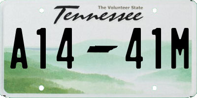 TN license plate A1441M