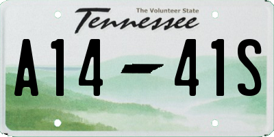 TN license plate A1441S
