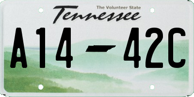 TN license plate A1442C