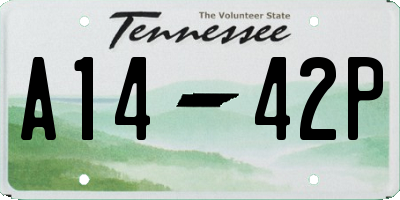 TN license plate A1442P