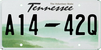 TN license plate A1442Q