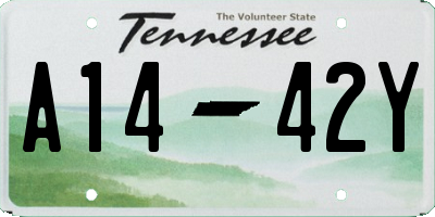 TN license plate A1442Y