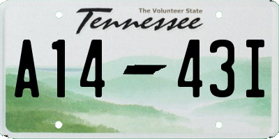 TN license plate A1443I