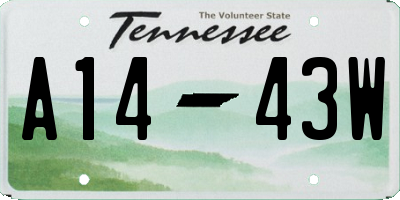 TN license plate A1443W