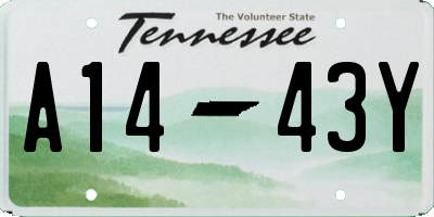 TN license plate A1443Y