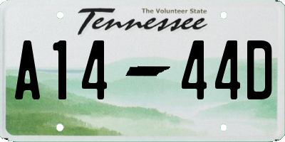 TN license plate A1444D