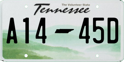 TN license plate A1445D