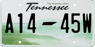 TN license plate A1445W