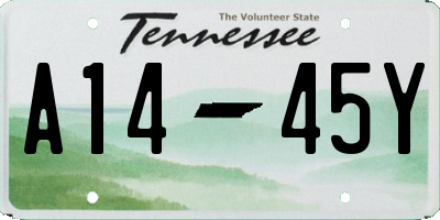TN license plate A1445Y