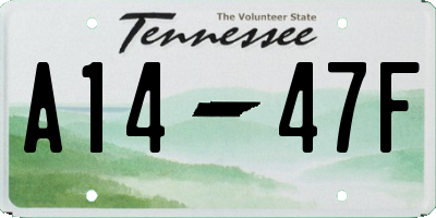 TN license plate A1447F
