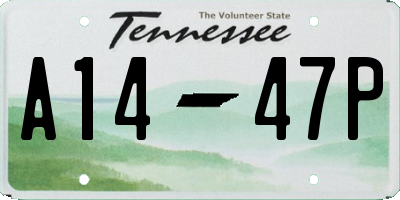 TN license plate A1447P
