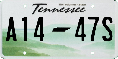 TN license plate A1447S